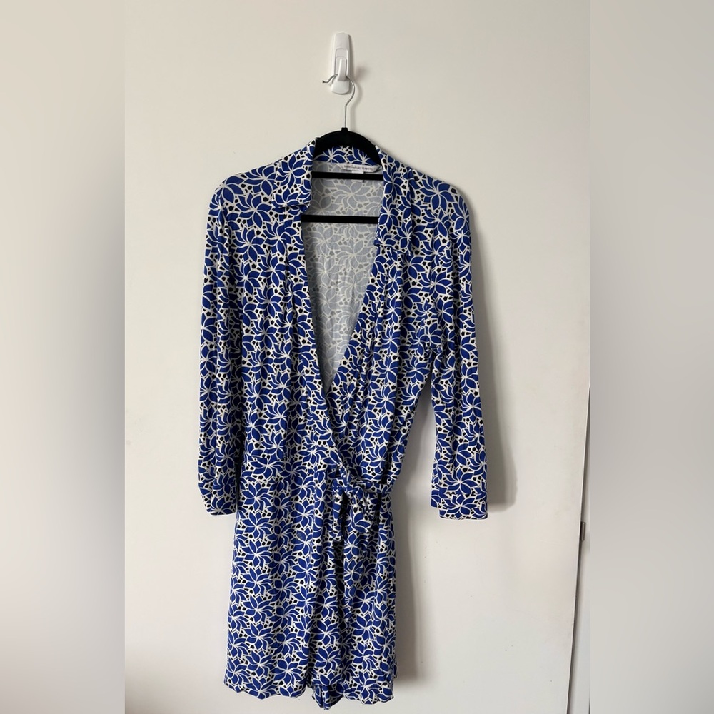 Diane von Furstenberg (DVF) Celeste Printed Silk Romper - Size 14 - Picture 4 of 5